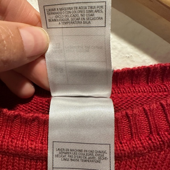 Vintage 90s Mickey Mouse Disney Argyle Pullover Sweater Oversized Red - XL - Picture 10 of 13